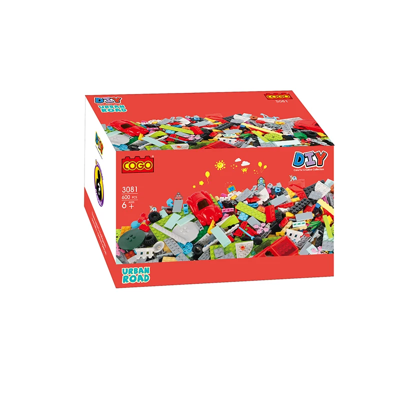 COGO Educational Toy 600 Pcs Compatible ABS Plastic Toy Brick DIY Random Assembly Block Building Block Set for Kids
