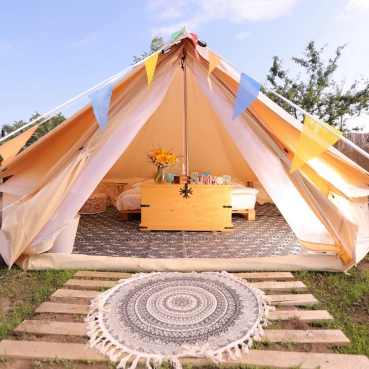 Source Playdo luxury family outdoor camping 3m 4m 5m 6m 7m waterproof  cotton canvas bell tent on m.alibaba.com