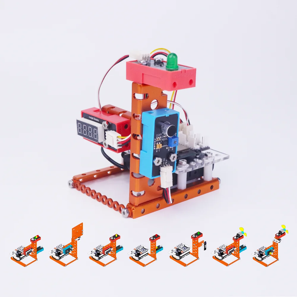 Open Source Programmable DIY Educational Robotics Kit for School Children Mechanical STEM Block Building Training 