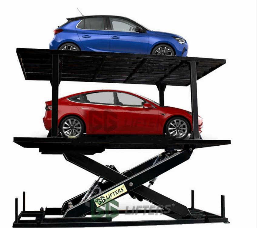 Scissor car parking lift underground hydraulic vertical parking system pit garage mechanical storage equipment