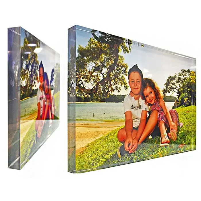 Custom Clear Acrylic Photo Frame Rectangle Plastic Block Picture Frame