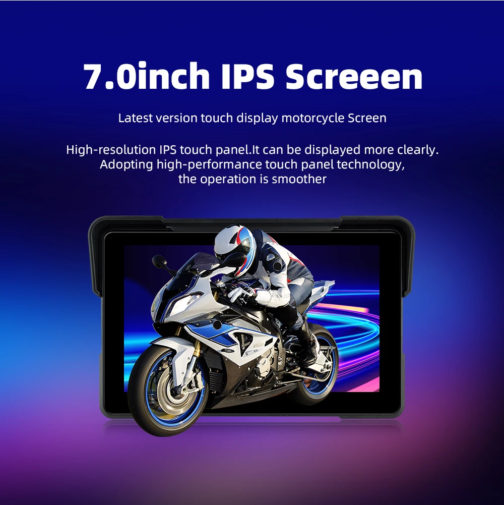 EKIY 7 Inch Android 13.0 Motorcycle Carplay Navigation GPS