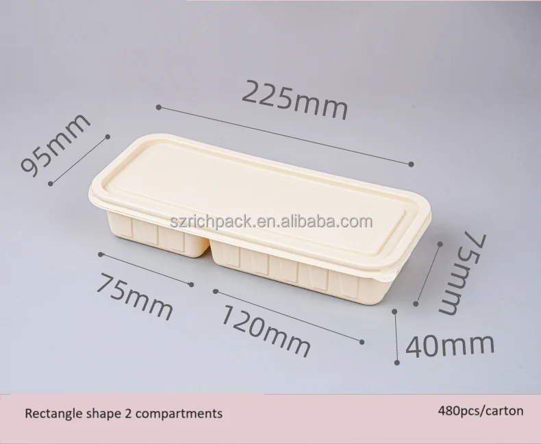 Factory Biodegradable Cpla Rectangle Lunch Bento Boxes Compostable ...