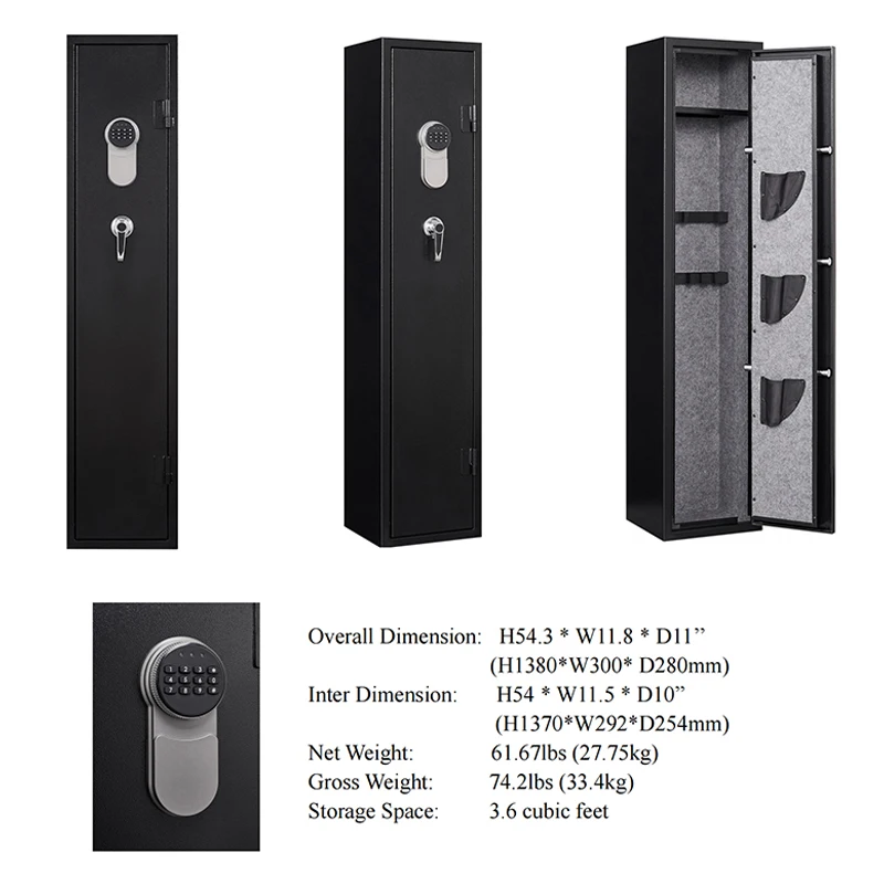 Электронный цифровой биометрический Сейф для оружия шкаф хранения безопасные Шкафы