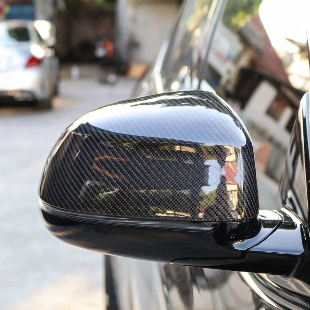 Carbon Fiber Side Door Rear View Mirror Housing Covers for BMW X3 X4 X5 X6 F25 F26 F15 F16 2014+