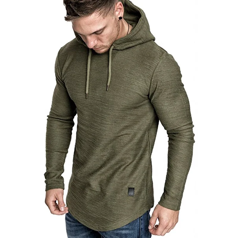 Wholesale New Fashion Longsleeve Tshirts Round Bottom Slub Cotton Men t Shirt Bottoming Casual Hood Shirt