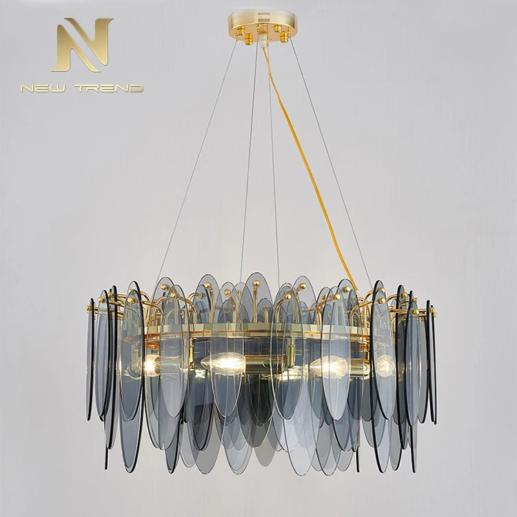 PYM8017 New Product Indoor Decoration Lighting Iron Glass Modern Led Chandelier