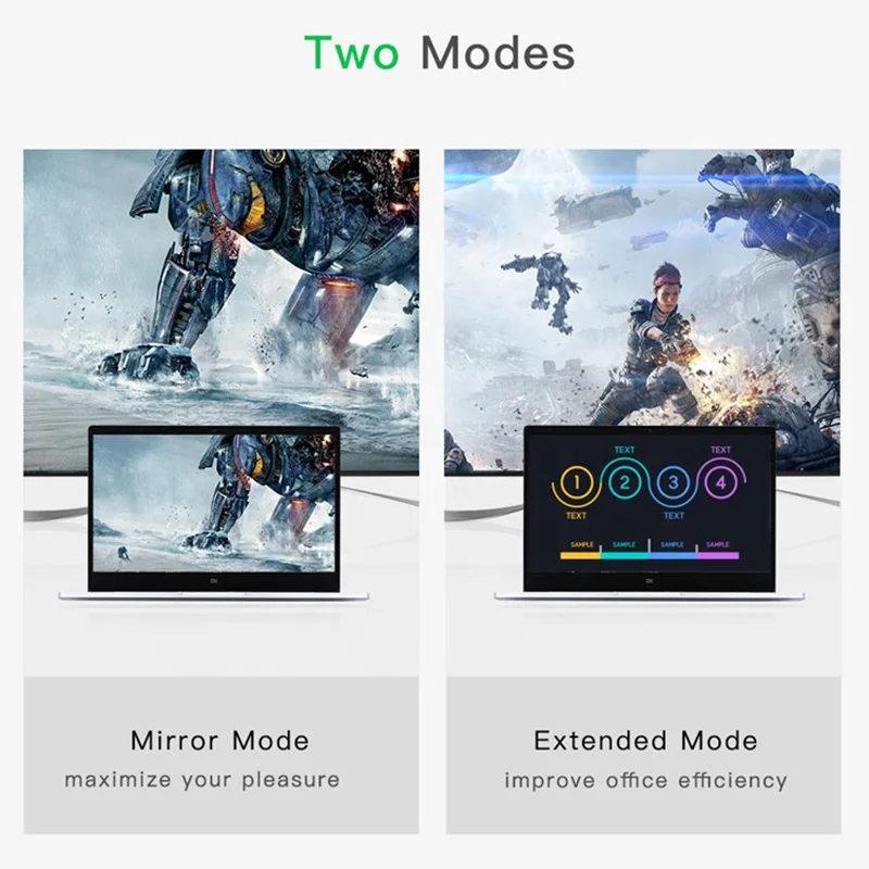 2 in 1 USB C to VGA HDMI Adapter 4K Type C to HDMI and VGA Ports