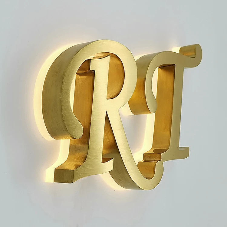 High quality customized 3D luminous characters stainless steel 3D LED backlit signage characters