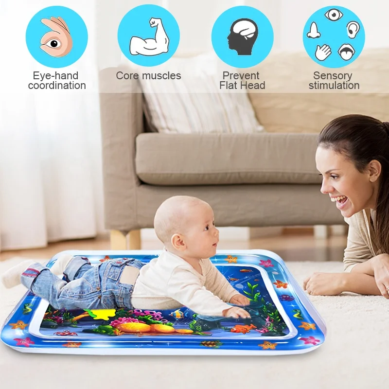 Mart New Design PVC Tummy Time Infant Mat Baby Water Mat Toys Kids Inflatable Water Play Mat