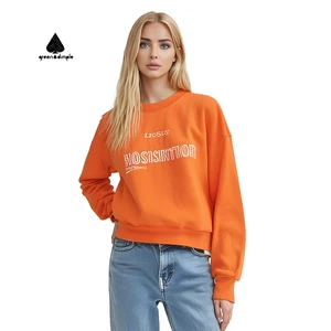Clothing Manufacturers Custom Women Unisex Sweatshirt Crew Neck Plain 100% Cotton Oversize Casual Sweatshirts