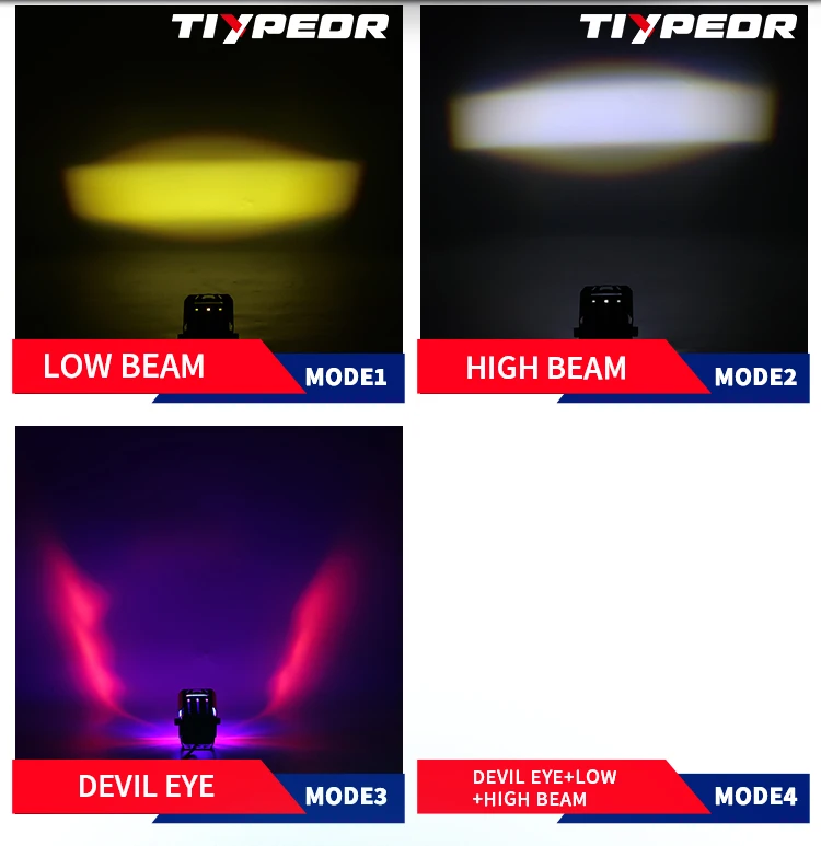 low beam fog lamp 12v mini lens headlight driving light for motocross dirt bike-6