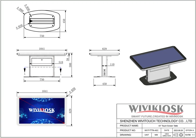 Mesa de juegos inteligente interactiva con pantalla táctil LCD, juego de  mesa de publicidad multitáctil para cafetería, Bar y familia, 43, 49, 55