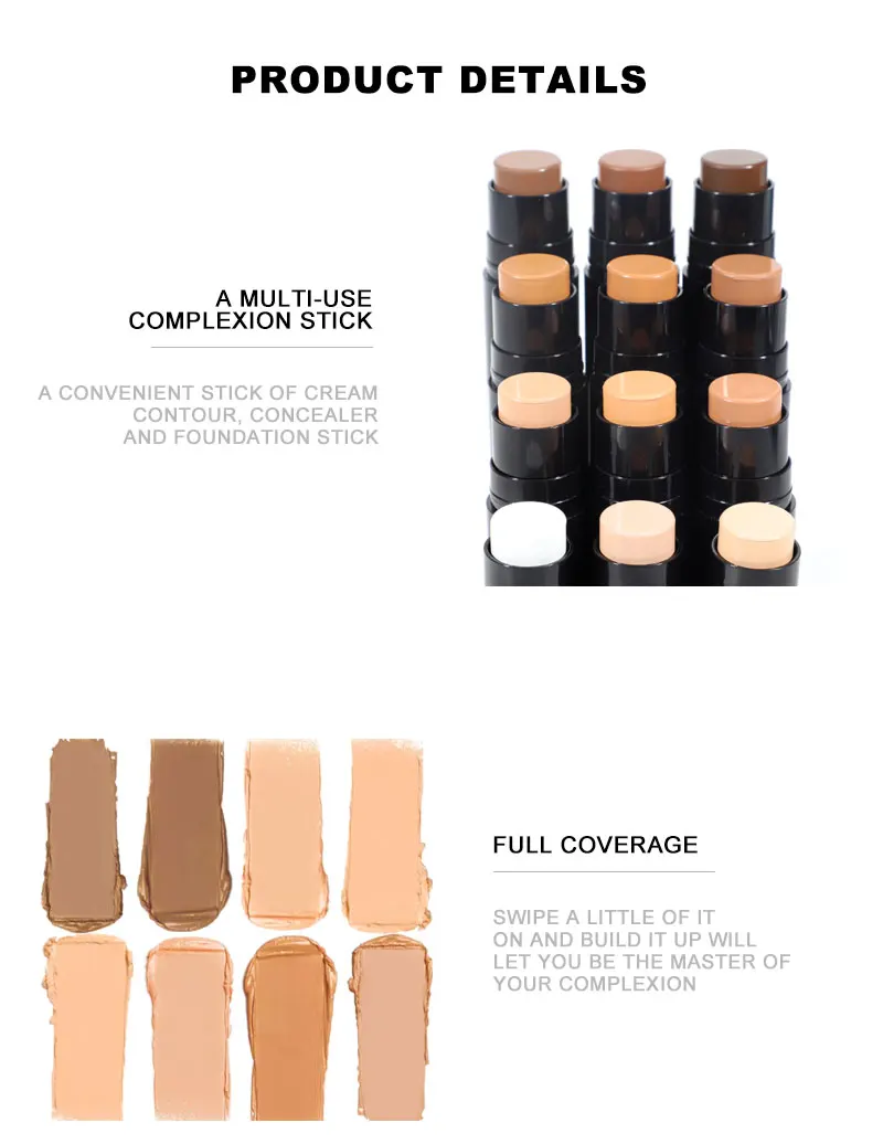 OCHAIN Custom High Quality Waterproof Custom Tube Color Face Makeup Cream Contour Concealer Stick