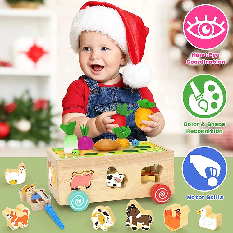 Бесплатный образец 3 в 1 деревянные животные игрушки Монтессори juguetes Монтессори con envio для младенцев возрастом 0-3-6-12 месяцев; Прямая поставка