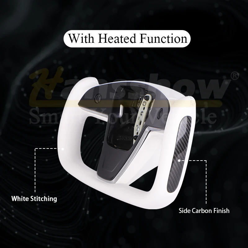 Hansshow Model S X Plaid Alcantara Carbon Fiber Yoke Steering Wheel For ...