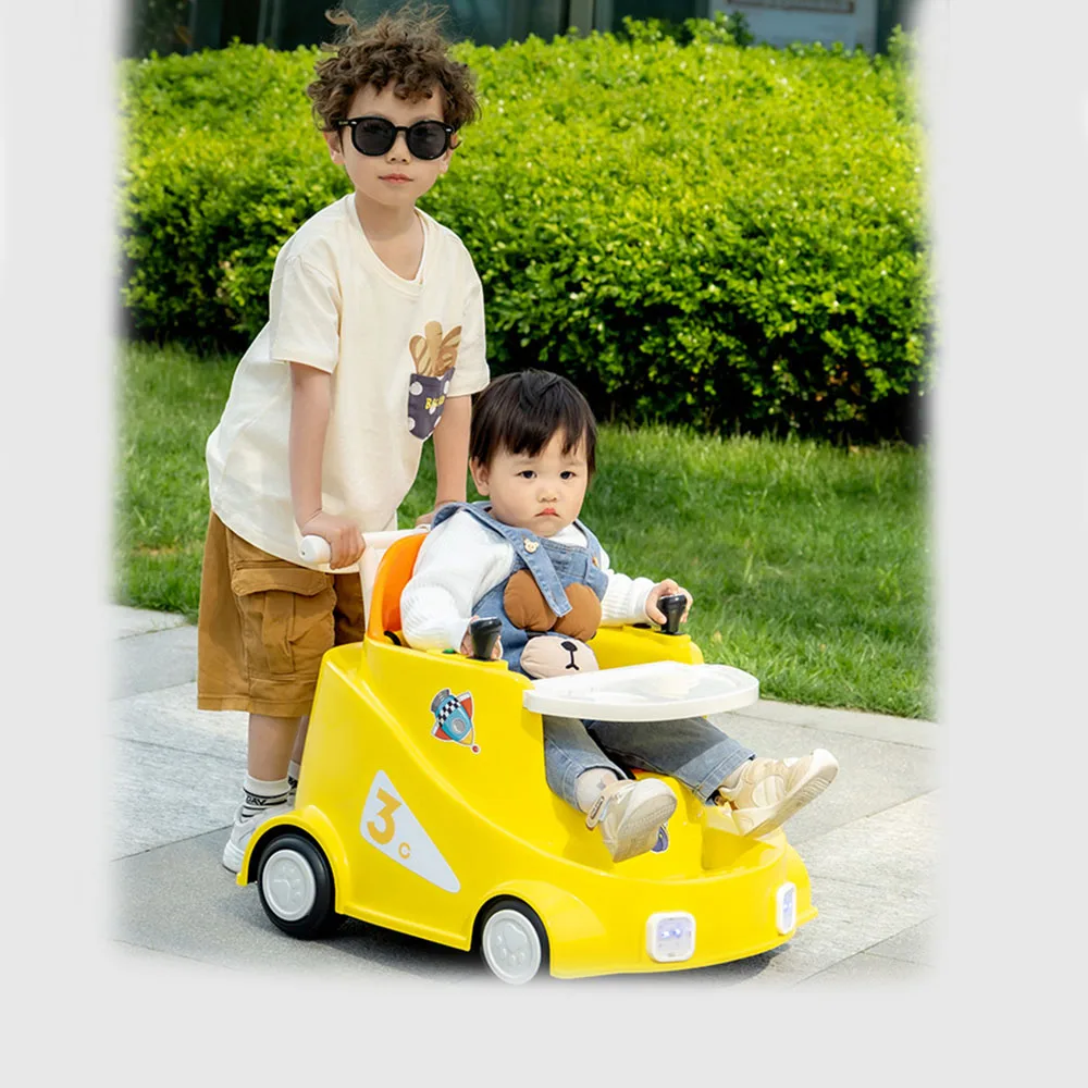 New Hot Selling Children's Ride-On Car with Push Handle Tray Four-Wheel Walker Push-Able for 2-4 Years Old