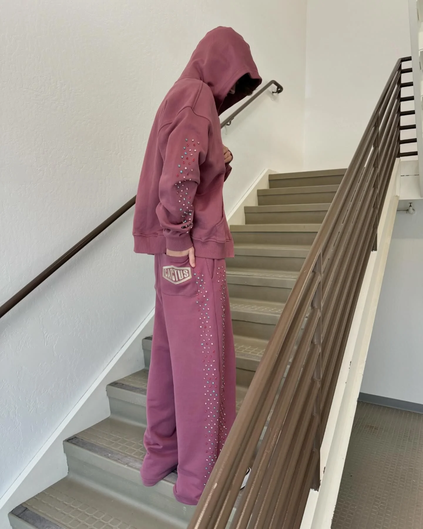 Custom Essentials Trackpants Loose Baggy Sun Faded Straight Leg Acid Wash Distressed Rhinestone Flared Sweat Pant Sweatpants Men gallery 3