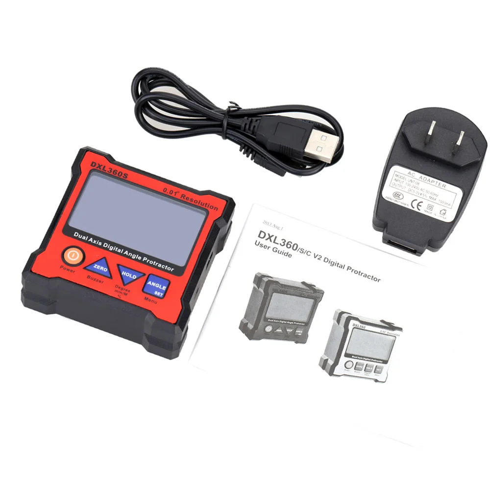 Dxl360s Dual Axis Digital Angle Protractor With 5 Side Base