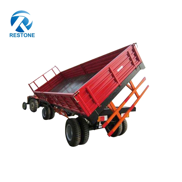 3 Tons 2 Wheel Tractor Dump Trailer Three Way Tipping