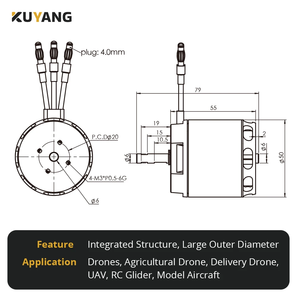 4130 Drones Brushless Motor Strong Torque 420KV Big Payload BLDC MotorHigh Speed RC Drone UAV Brushless Motor Runner Motor
