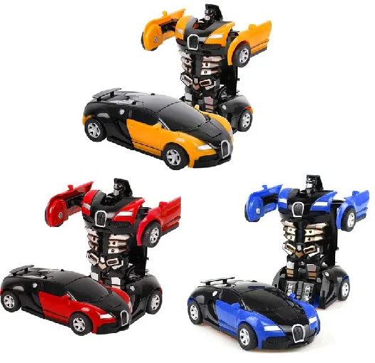 Deformation Boy Toy One Key Transforming Car Robot Police Car