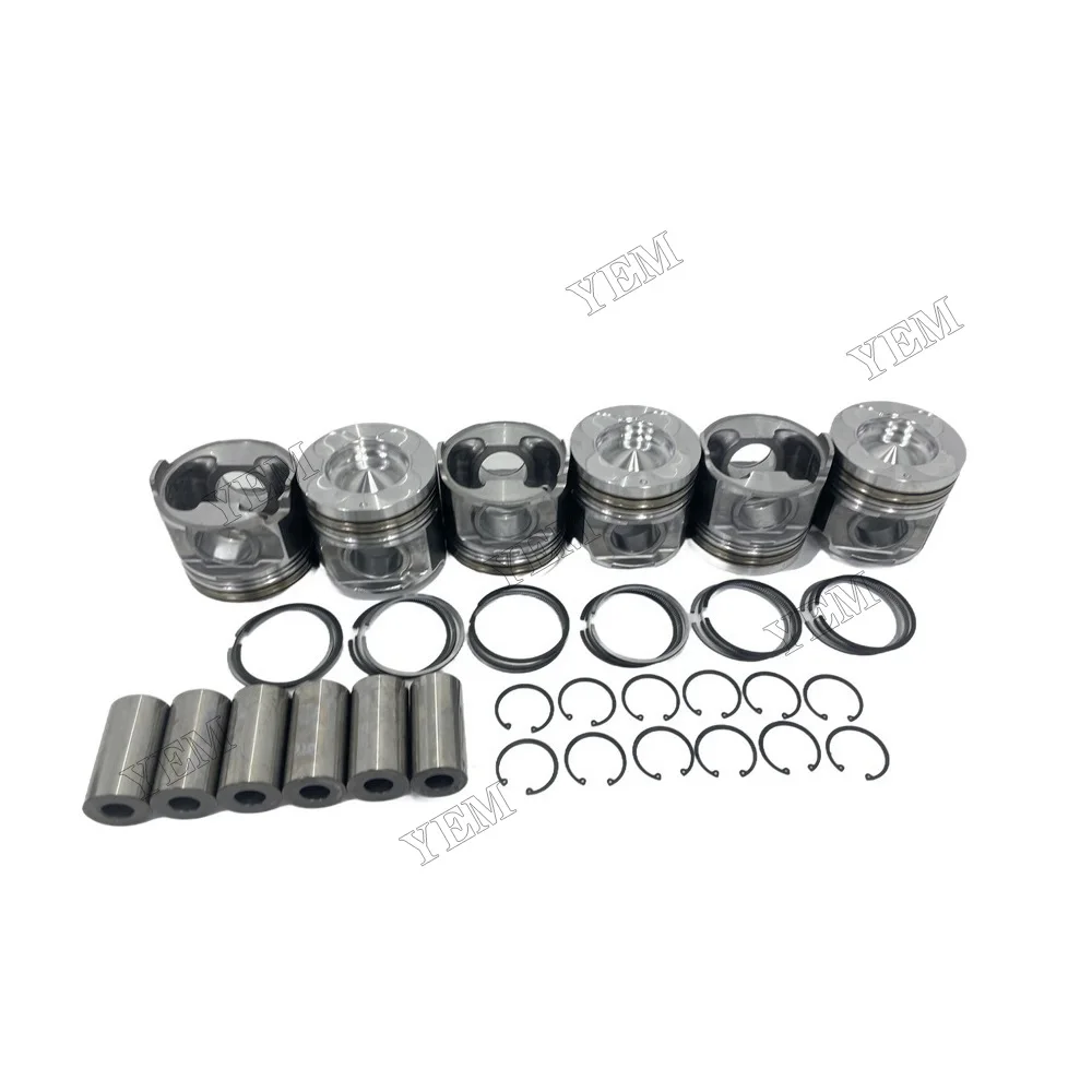 Pistons Set and Piston Rings Compatible for Isuzu 6WG1 Genuine Engine Parts 5