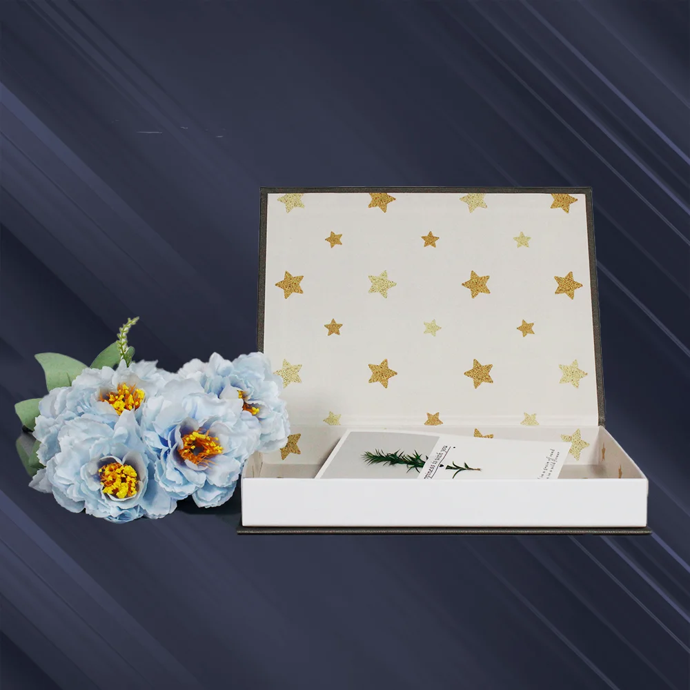 Custom Luxury Clamshell Book Shape Design Underwear Lingerie Packaging Magnetic Flap Tie Gift Boxes for Socks