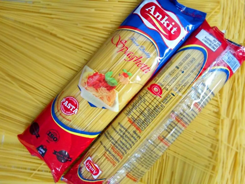 Egyptian Ankit Brand Spaghetti Pasta 500gm Hard Wheat Dried Refined Box Bag Packaging Halal Certified 6-9 Min Cooking Time
