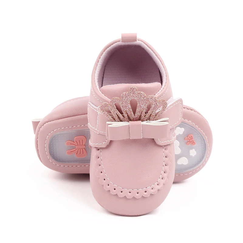 High Quality Soft PU Leather Baby Girl Princess Shoes 2022 details