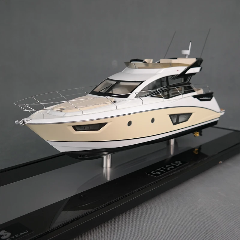 【L】Handmade Featuring Sunseeker Princess Other Yacht Brands Gift Boating Customized 53cm Riva Yacht Cruise Ship Model 