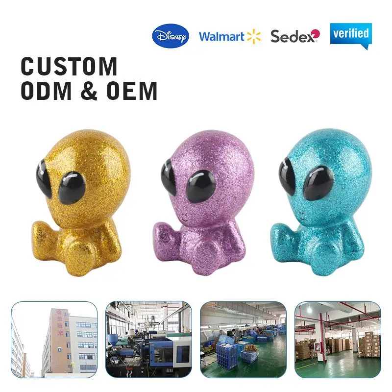 Factory Color Customization Gold Powder Alien Vinyl Ornaments Funny Gifts for Adults Bathtub Water Toys Novelty Toys