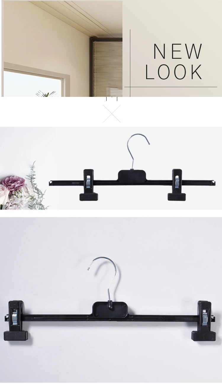 Black Plastic Pants Hangers With Clips Skirt Hangers Clips Hangers For