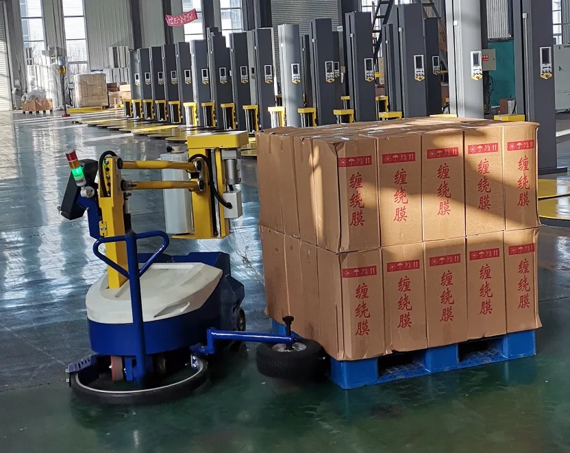 Ce Box Package Product Palletting Used Mobile Wrapping Machine Small Self-propelled Packing Machine