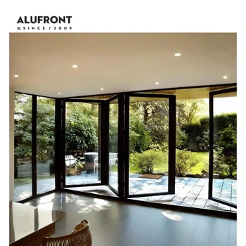 ALUFRONT Australia AS2047  Hurricane Proof Aluminium Folding Glass Doors Exterior Patio Double Glass Bi Fold Doors for Balcony