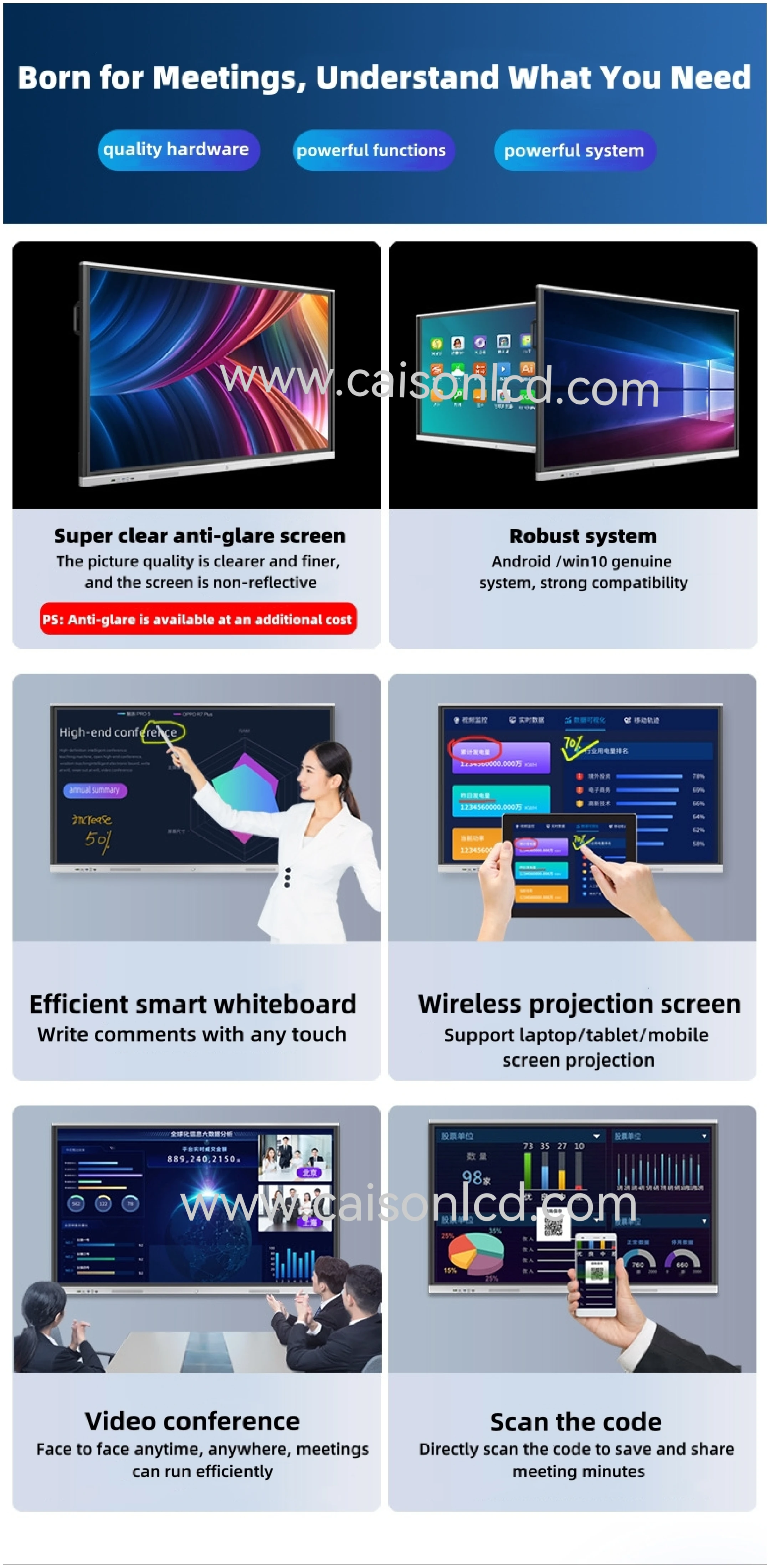 55-Inch Interactive Infrared Electronic Whiteboard Touch Teaching All-In-One Machine for Car Training Display Conference Use supplier