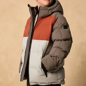 OEM Factory Supply Customized Design Jacket Winter Duck Down Coat Unisex Contrast Puffer Coats for Kids