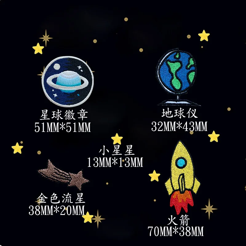 2021 Cartoon Version of the Universe Star Sphere 3D Diy Embroidery Luggage Hat Clothing Accessories Decorative Adhesive OEM
