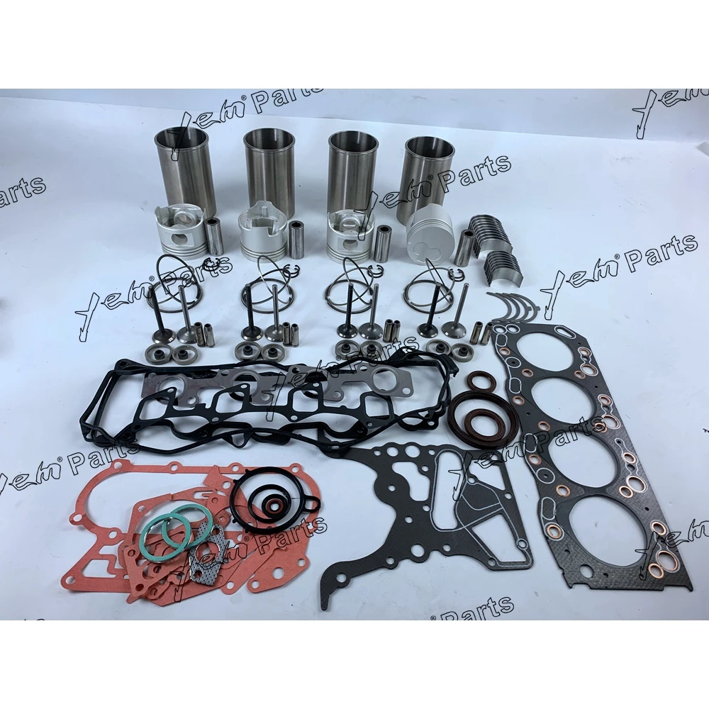 2L Overhaul Rebuild Kit With Piston Rings Liner Bearing Valves Head Gasket Set for Toyota Machinery Engine Parts