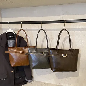 2026 Textive Simple Retro Elegant Shoulder Underarm Bag Autumn and Winter New Casual Tote Women's Bag