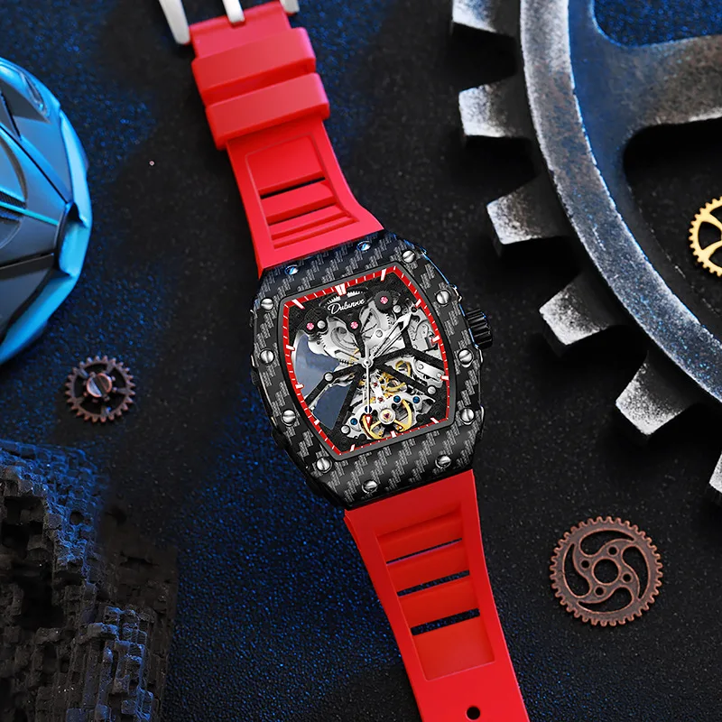 Dulunwe 6067 Men's Tourbillon Skeleton Watch