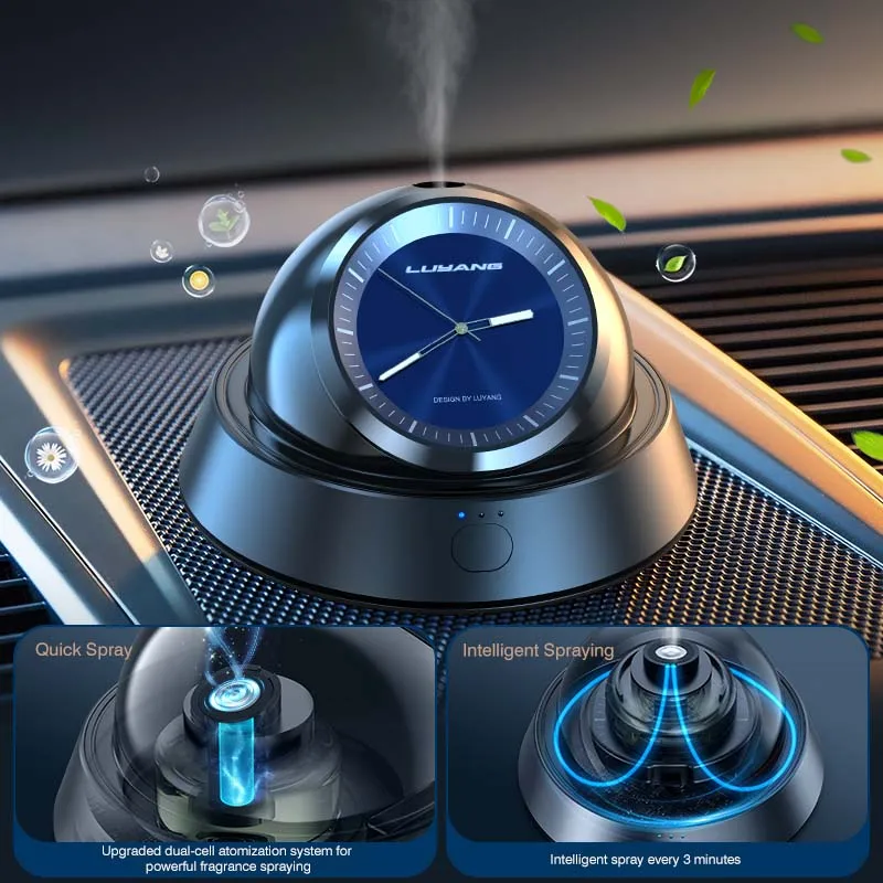 Car Air Freshener Luxury Perfume Spray Adjustable Clock Model