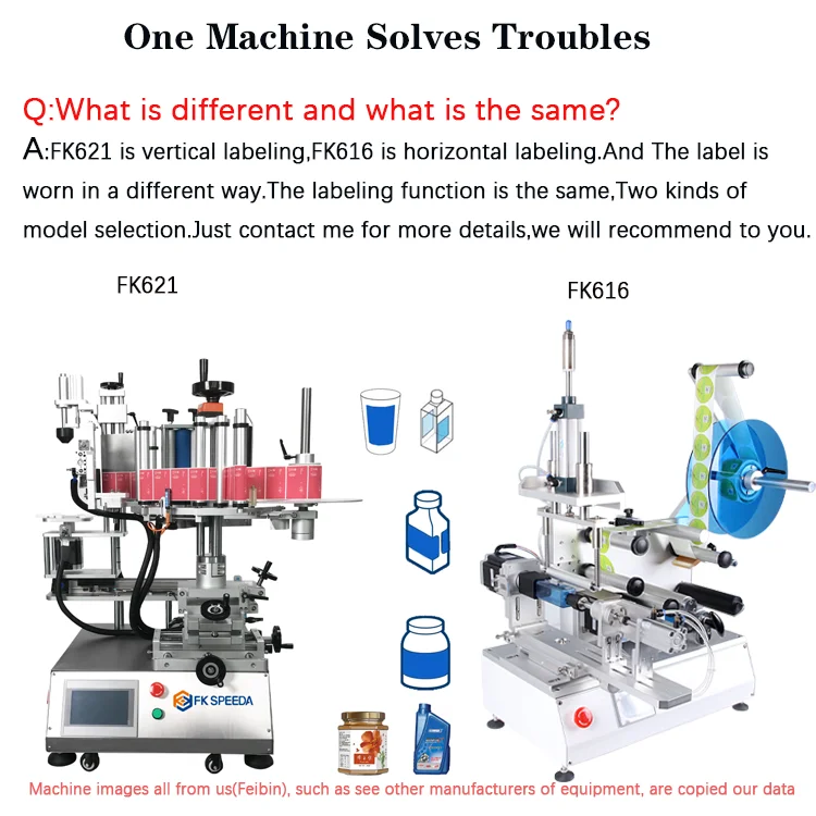 Desktop FK616 Semi Auto  Manual Wrap Around Flat square Bottle  Addesive Label Applicator Machine square Bottle with Low Price