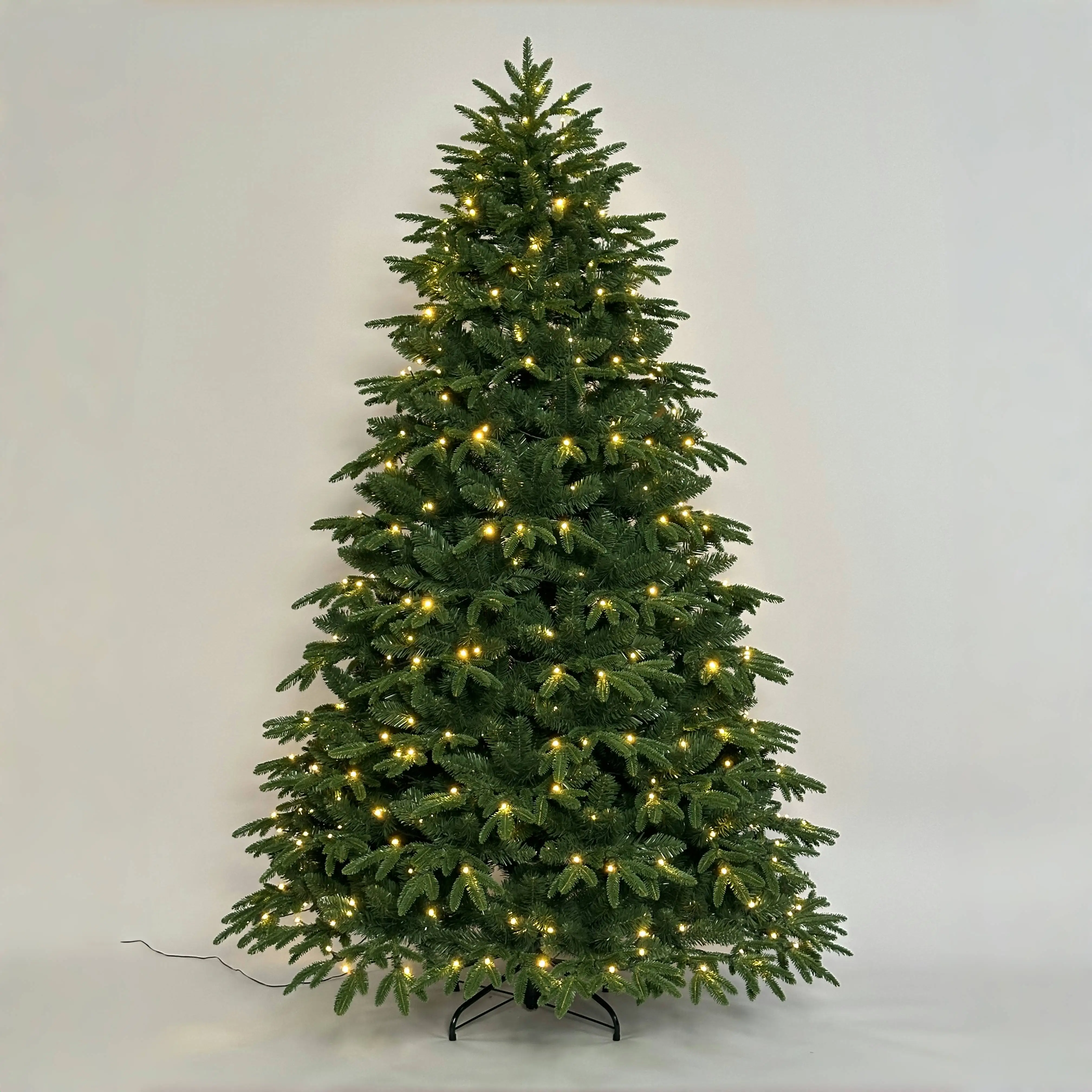 Elegant and Durable 100% PVC PE Mixed Natural Pre-Lit Hinged Construction Christmas Tree Perfect Holiday Decor