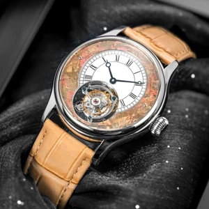 China OEM DOM Factory Custom Made Luxury Formal Business Attire Antique Tourbillon Watch Seagull Tourbillon Watch