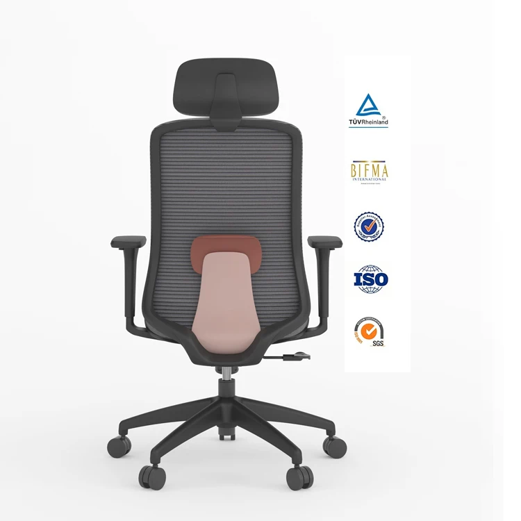 Office Mesh Chair with Headrest high back details