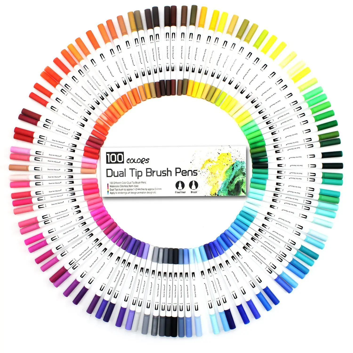 24 цвета микронные ручки акварельный двойной набор маркеров для рисования