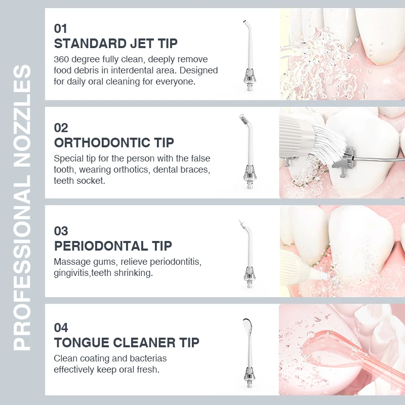 Risun Tech Portable Oral Irrigator with Water Tank Rechargeable DDental Floss Cordless WWater Flosser Wireless for Teeth Cleaner