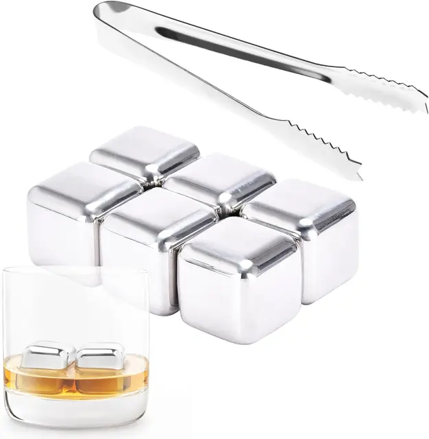 Reusable Stainless Steel Whiskey Ice Cubes for Drinks