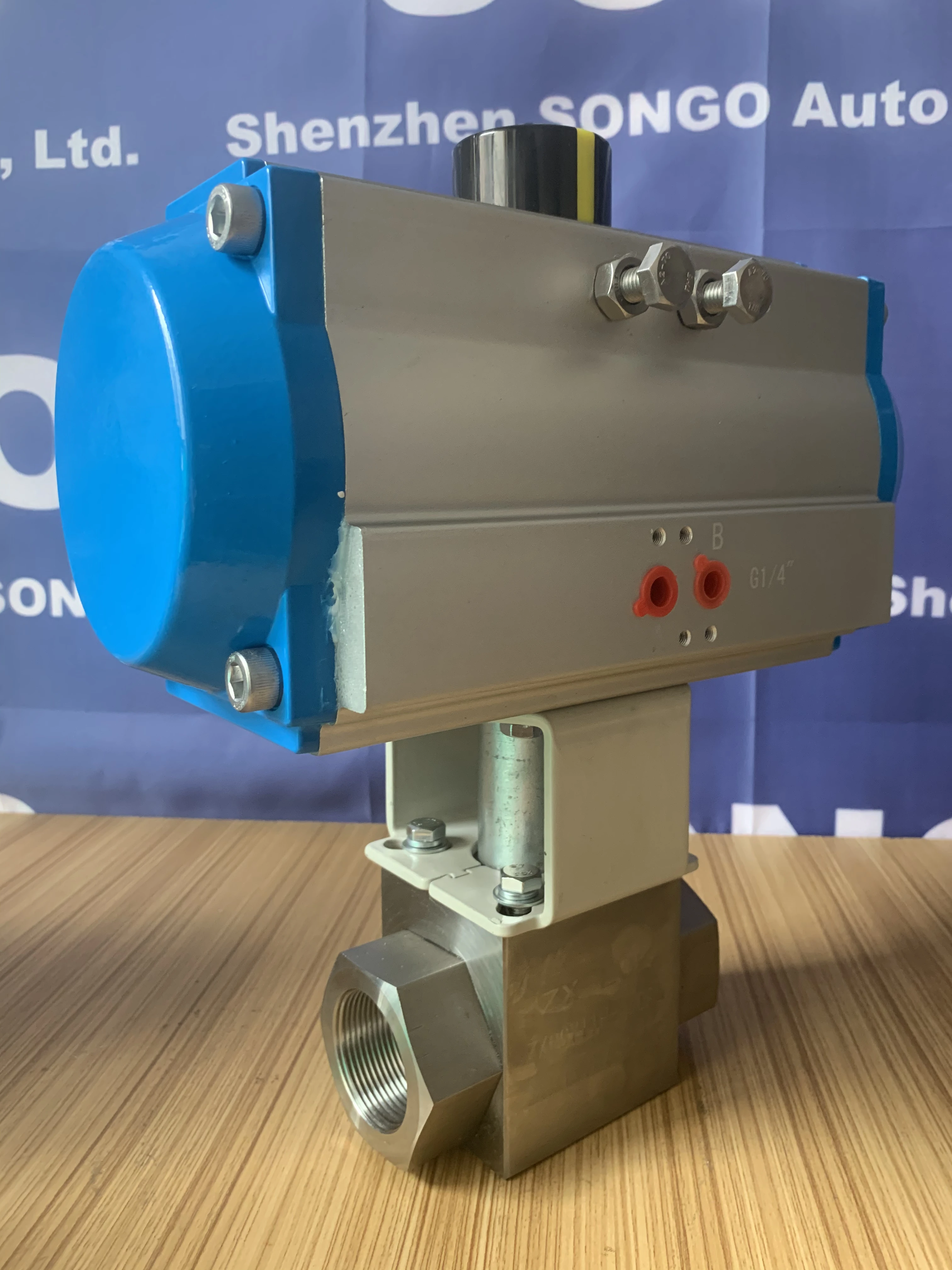 DN50 40Mpa кованые из нержавеющей стали 316 5000 фунтов/кв. дюйм высокое давление Гидравлический пневматический привод с 2 Путевым ПВХ шаровой клапан с пневматическим приводом